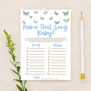 Bouton bleu Nom Qui Chante Baby shower Jeu