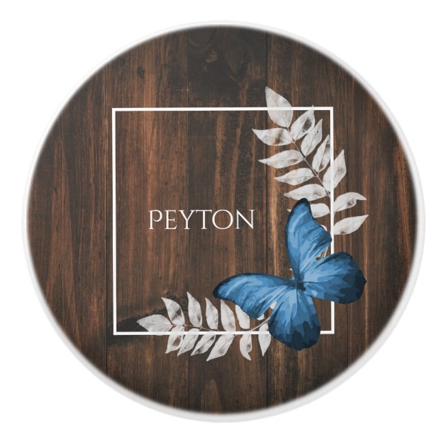 Bouton bleu rustique Ceramic Personnalisé Knob (Devant)