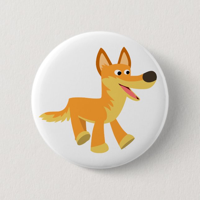 Bouton Bouton Dingo de dessin mignon Badge (Devant)