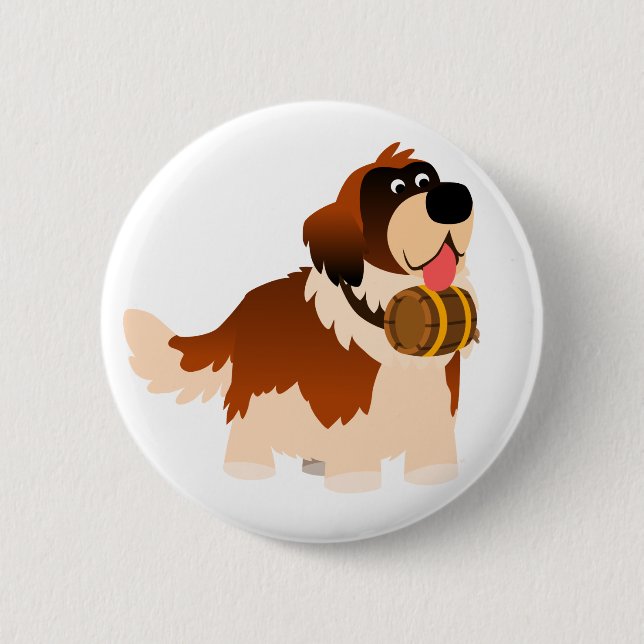 Bouton caricature mignonne St Bernard Button Badge (Devant)