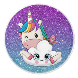 Bouton céramique Unicorn précieux