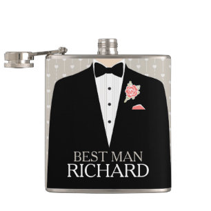 Bouton corail tuxedo meilleur homme nommé flacon d