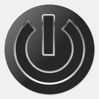 Bouton d'alimentation Sticker rond classique, bril