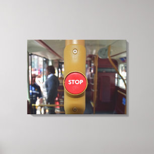 Bouton d'arrêt de bus de Londres vue toile imprime