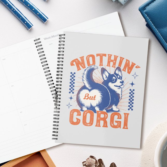 Bouton de Corgi adorable avec citation "Rien d'aut (This design features a playful retro corgi graphic with its adorable butt as the main focal point!)