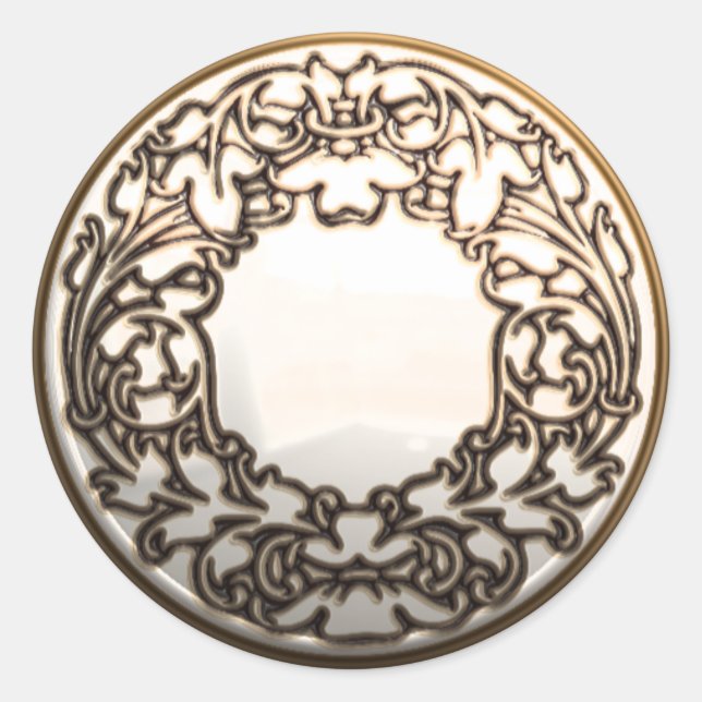 Bouton de couture en verre d'or blanc autocollant  (Devant)