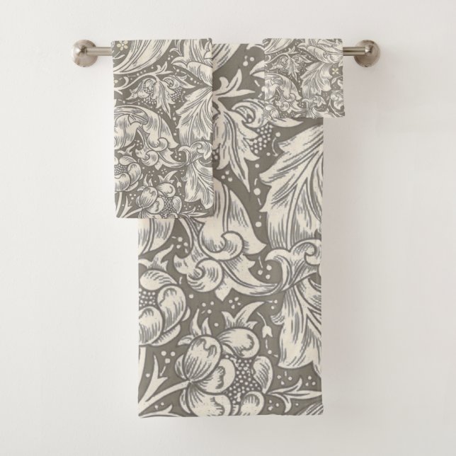 Bouton de fiancé de William Morris damassé antique (En situation)