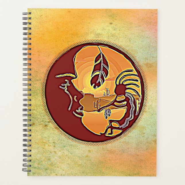 Bouton de paysage - Kokopelli Moon Feather 1 (Devant)