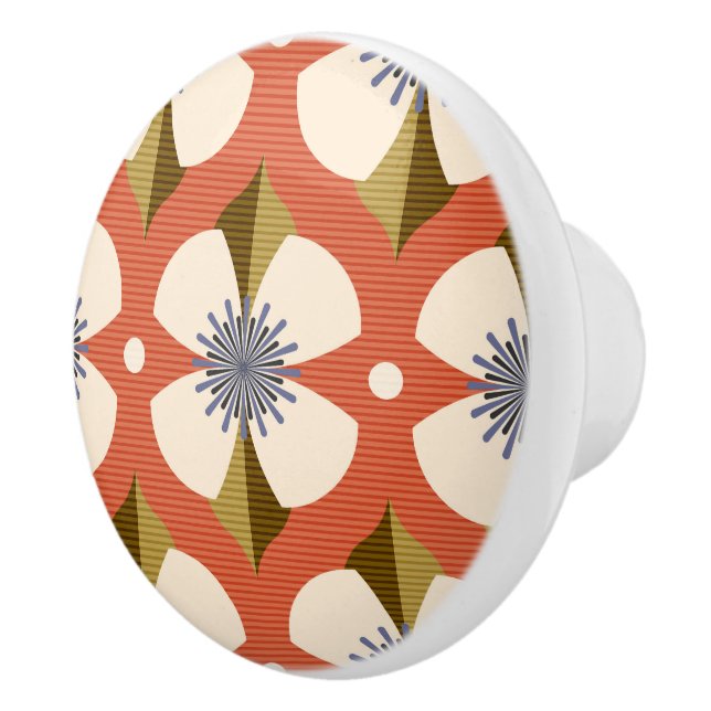 Bouton De Porte En Céramique 7os betercup fleur brun (Droite)