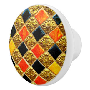 Bouton De Porte En Céramique à damiers