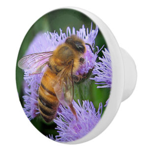 Bouton De Porte En Céramique Abeille de miel sur le bouton en céramique