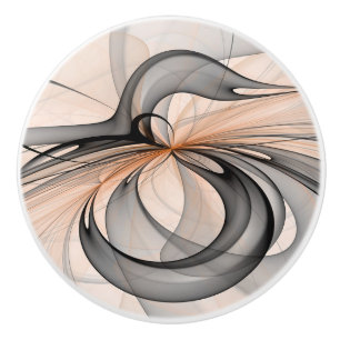 Bouton De Porte En Céramique Abstrait Anthracite Grey Sienna Art moderne fracta