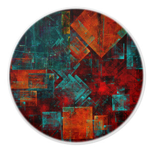 Bouton De Porte En Céramique Abstrait Cool coloré moderne Motif artistique