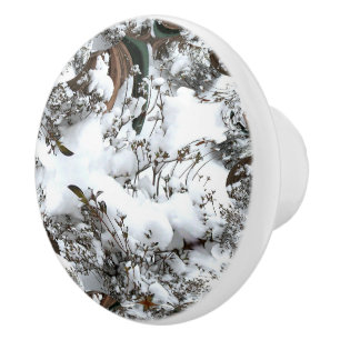 Bouton De Porte En Céramique Abstrait de neige
