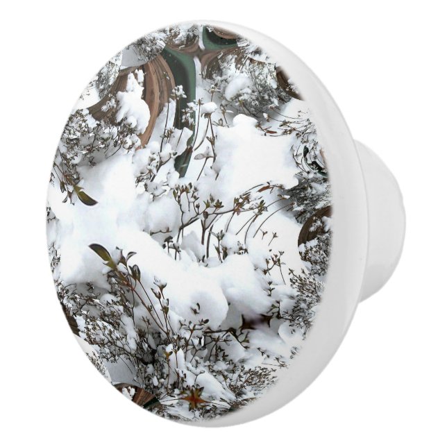 Bouton De Porte En Céramique Abstrait de neige (Droite)