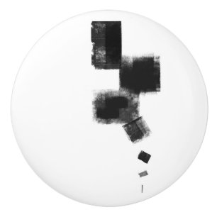 Bouton De Porte En Céramique Abstrait géométrique minimaliste noir et blanc