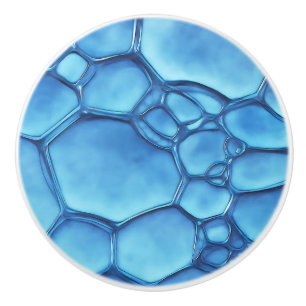 Bouton De Porte En Céramique Abstraite Bulle d'eau bleue Inspiration Aqua