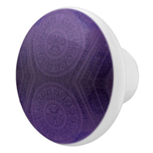 Bouton De Porte En Céramique Acceptation   Médaillons de méditation violette