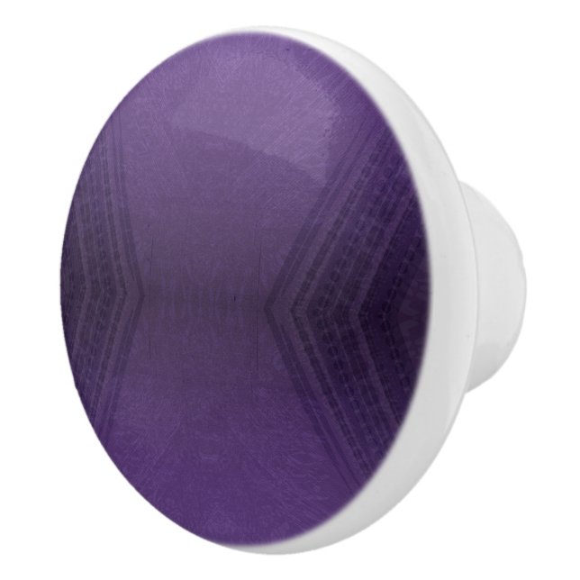 Bouton De Porte En Céramique Acceptation | Motif Boho violet écectique (Droite)