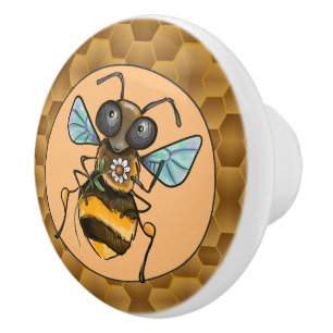 Bouton De Porte En Céramique Adorable abeille de miel