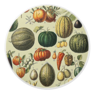 Bouton De Porte En Céramique Affiches de fruits botaniques vintage françaises
