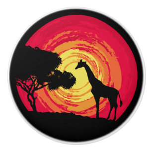Bouton De Porte En Céramique African sunset