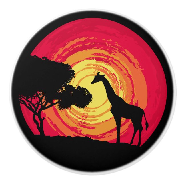 Bouton De Porte En Céramique African sunset (Devant)