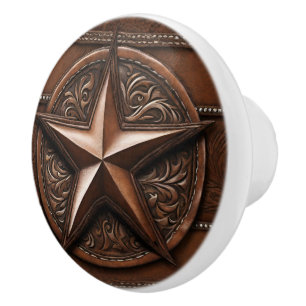 Bouton De Porte En Céramique Agritourisme rustique Cowboy Western Country Texas