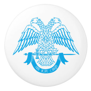 Bouton De Porte En Céramique Aigle à deux têtes comme symbole maçonnique