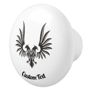 Bouton De Porte En Céramique Aigle avec deux têtes ceramique Knob
