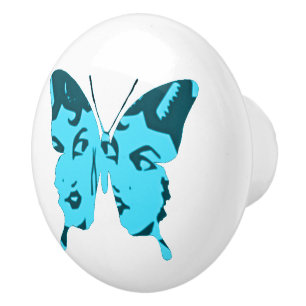 Bouton De Porte En Céramique Ailes lunatiques : Jumeaux turquoises