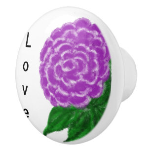 Bouton De Porte En Céramique Aime Ultra Violet Aquarelle Florale
