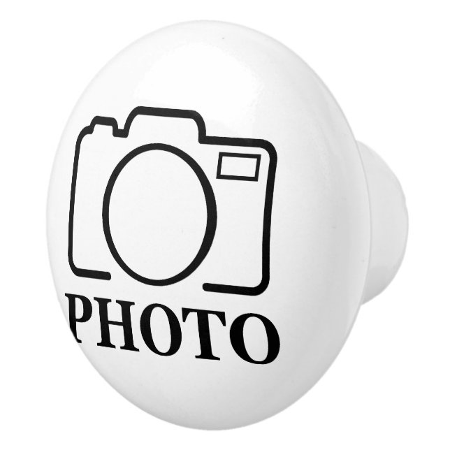 Bouton De Porte En Céramique Ajoutez une photo personnalisée Mariage Moderne Él (Droite)