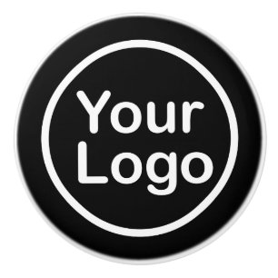 Bouton De Porte En Céramique Ajoutez votre propre logo Fond noir