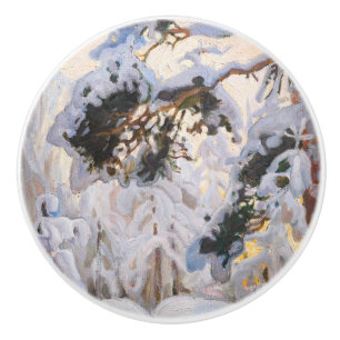 Bouton De Porte En Céramique Akseli Gallen-Kallela - Forêt en hiver