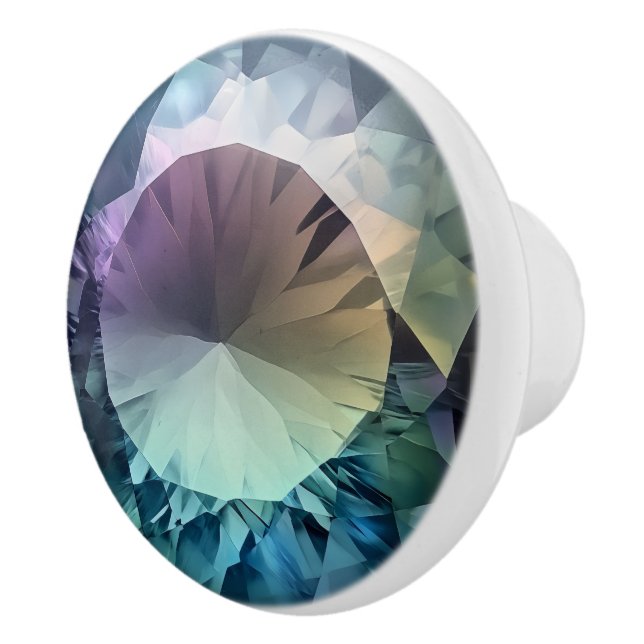 Bouton De Porte En Céramique Alexandrite Crystal Motif (Droite)