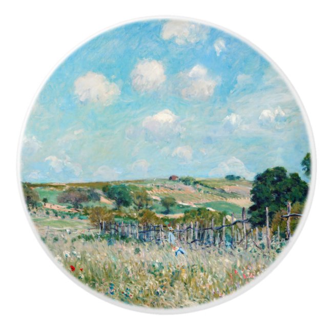 Bouton De Porte En Céramique Alfred Sisley - Le pré (Devant)