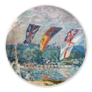 Bouton De Porte En Céramique Alfred Sisley - Regatta à Molesey