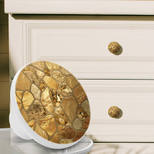 Bouton De Porte En Céramique All That Gold - galets voronoi mosaïque N1