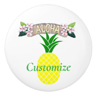 Bouton De Porte En Céramique Aloha Pineapple Thunder_Cove