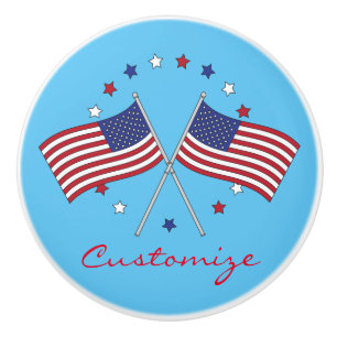 Bouton De Porte En Céramique American Flags Thunder_Cove Patriotic 4th of July