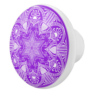 Bouton De Porte En Céramique Amethyst Mandala