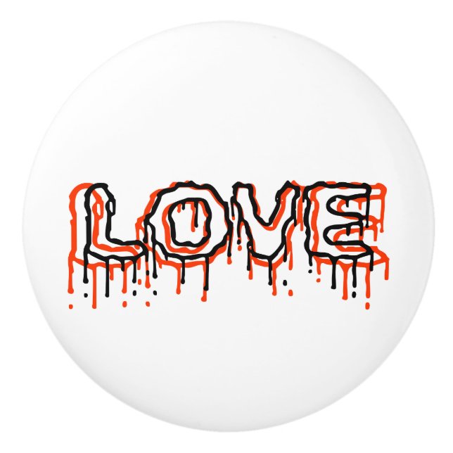 Bouton De Porte En Céramique Amour (Devant)