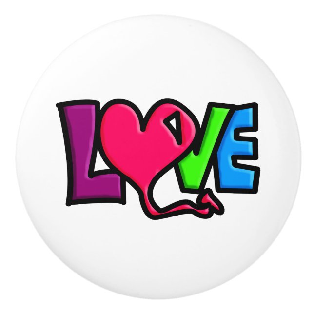 Bouton De Porte En Céramique Amour (Devant)
