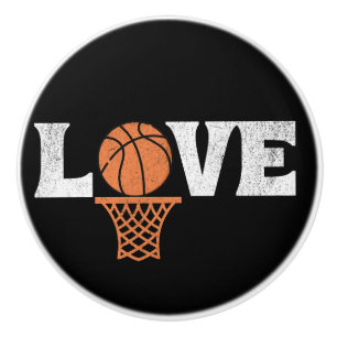 Bouton De Porte En Céramique Amour du basket-ball