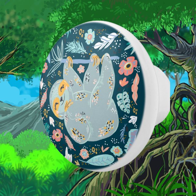 Bouton De Porte En Céramique amoureux de la jungle mignonne (Créateur téléchargé)