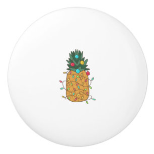 Bouton De Porte En Céramique Ananas de Noël tropical