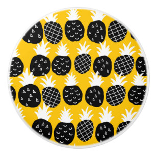 Bouton De Porte En Céramique Ananas noir