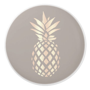 Bouton De Porte En Céramique Ananas rose et gris d'or d'en cuivre assez élégant