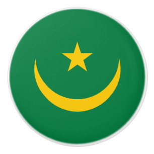 Bouton De Porte En Céramique Ancien drapeau de Mauritanie